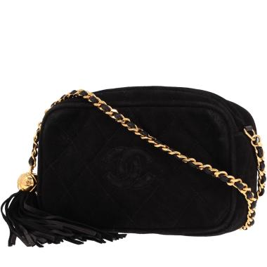 Borsa a tracolla Chanel  Camera modello piccolo  in pelle di vitello scamosciata Noir