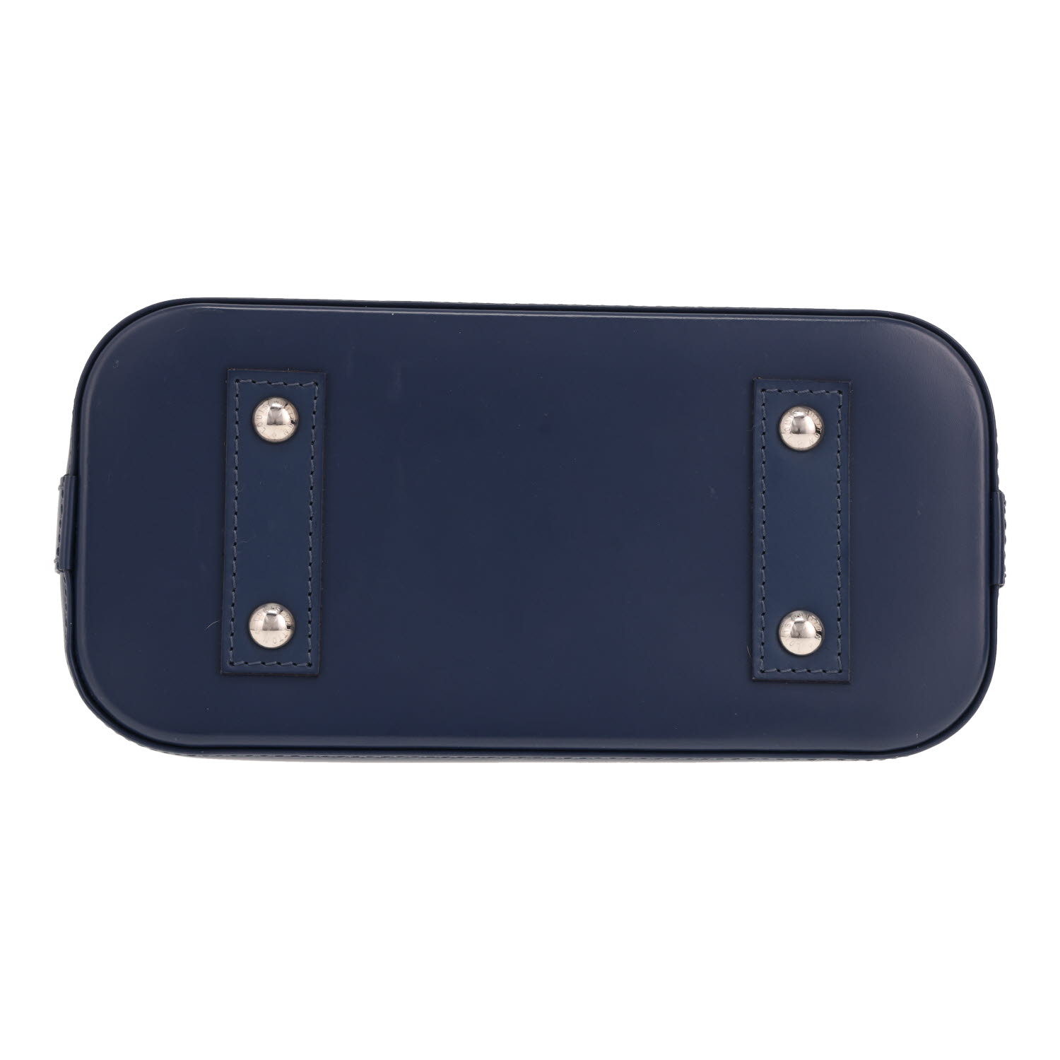 Borsa Louis Vuitton Alma BB in pelle Épi blu scuro - Detail D1