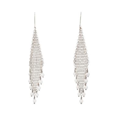 Par de pendientes Tiffany & Co. «Mesh» de plata y perlas cultivadas