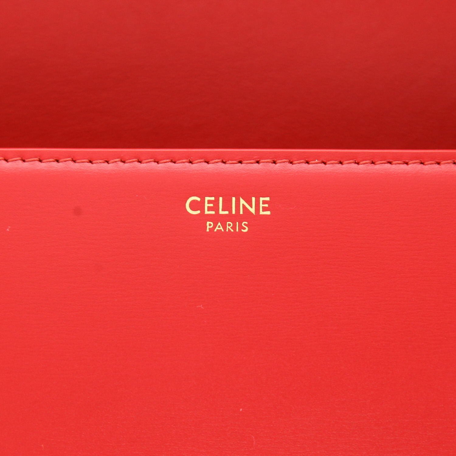 Bolso bandolera Celine «Triomphe Teen» de piel roja - Detail D2