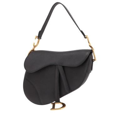 Bolso Dior Saddle de piel granulada negra