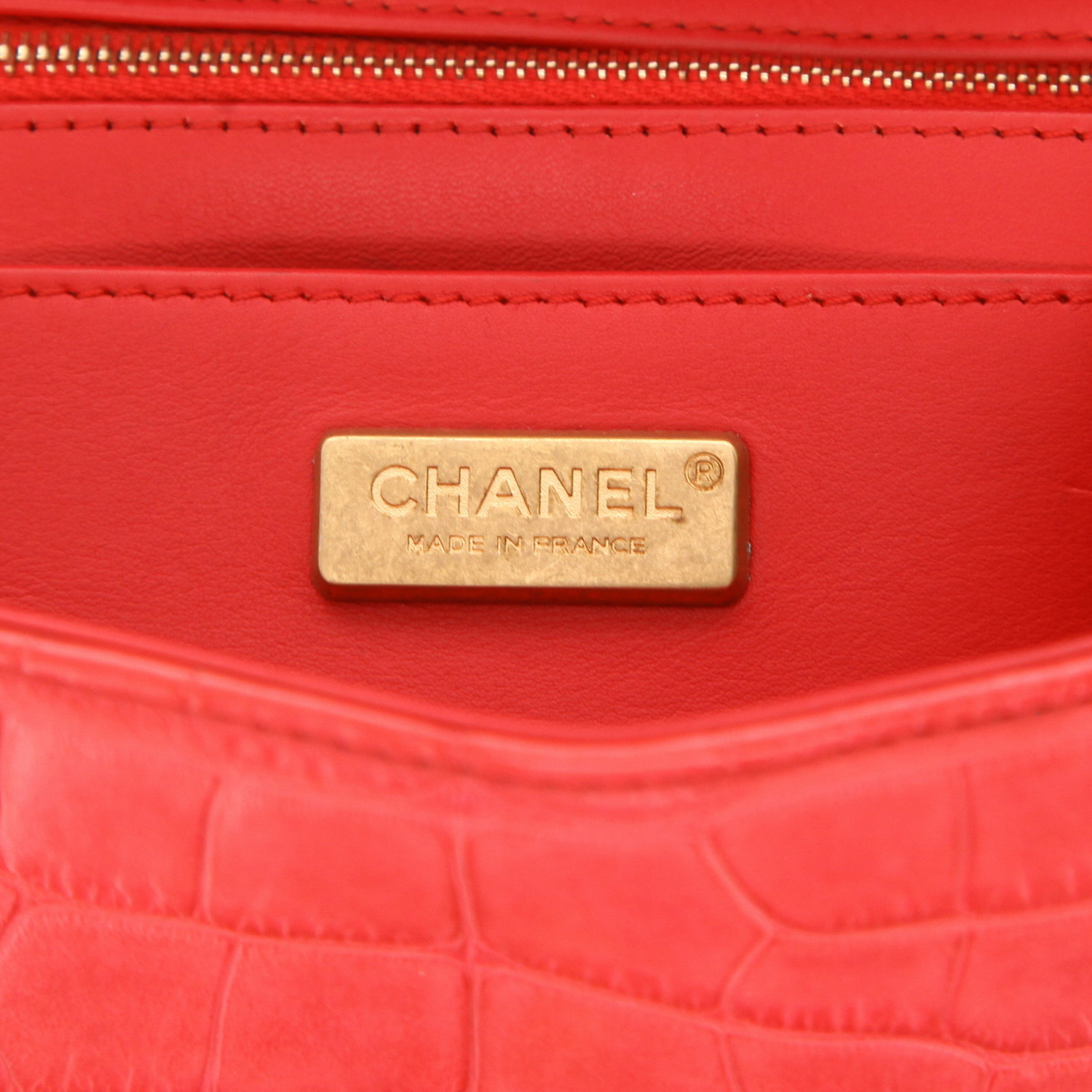 Bolso bandolera Chanel «Timeless Mini» en piel de cocodrilo color Corail - Detail D2