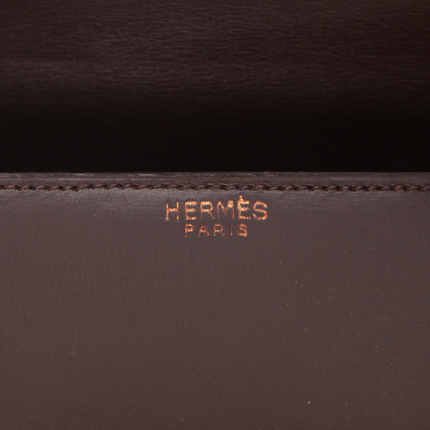 Sac à main Hermès  Drag en cuir box marron - Detail D2