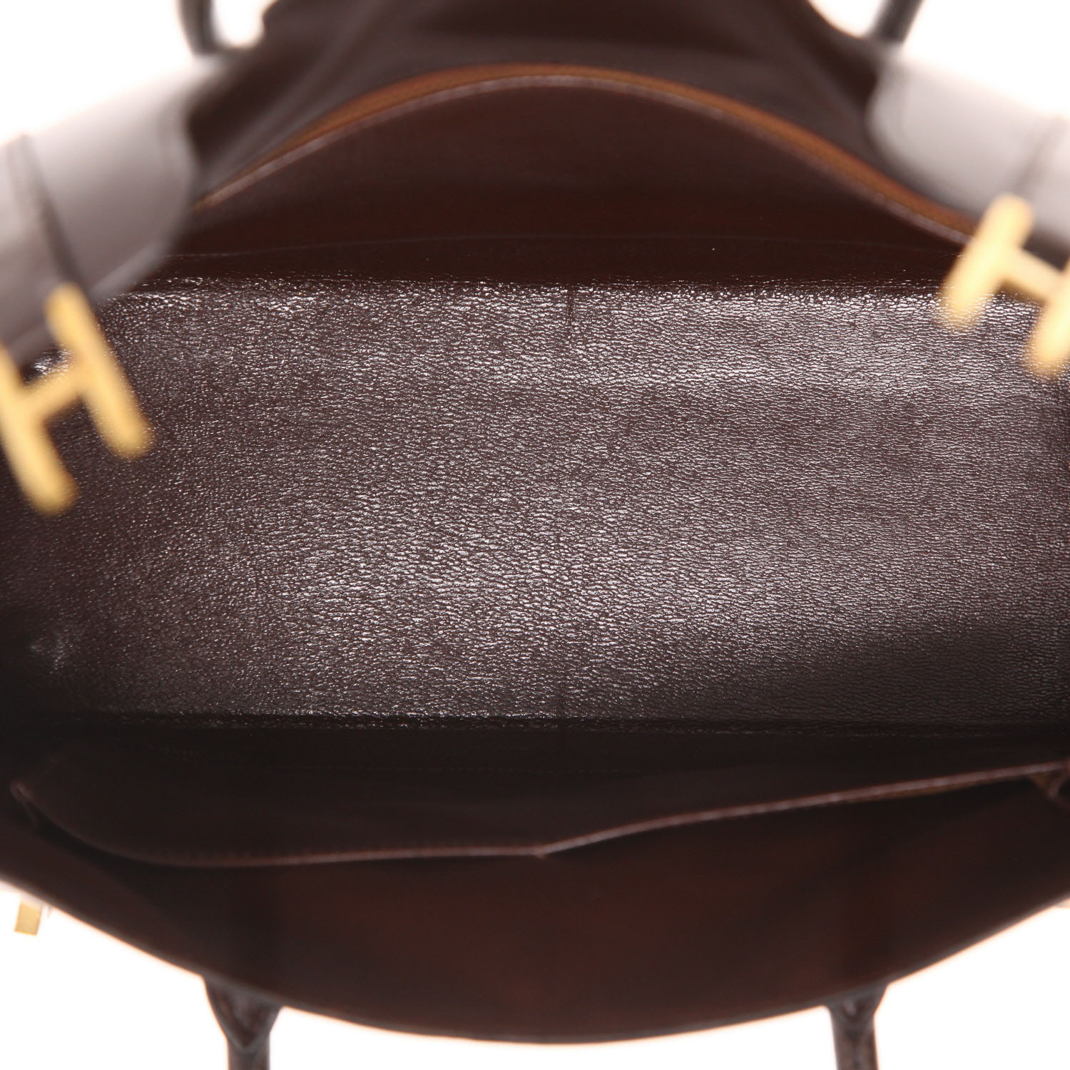 Sac à main Hermès  Drag en cuir box marron - Detail D3