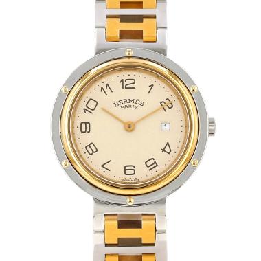 Montre Hermès Clipper en or et acier Ref: Hermès - CL4.220  Vers 2000