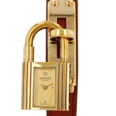 Reloj Hermès Kelly chapado en oro, hacia 1990
