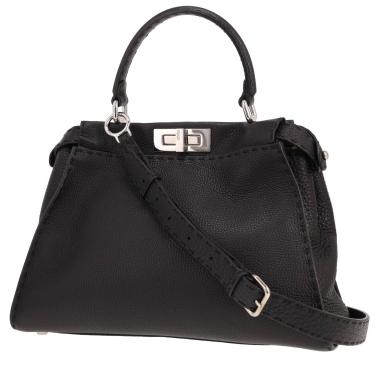 Fendi Peekaboo handbag in black leather