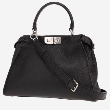 Fendi Peekaboo handbag in black leather