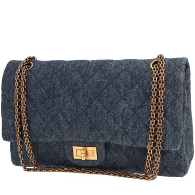 Borsa Chanel 2.55 in denim blu