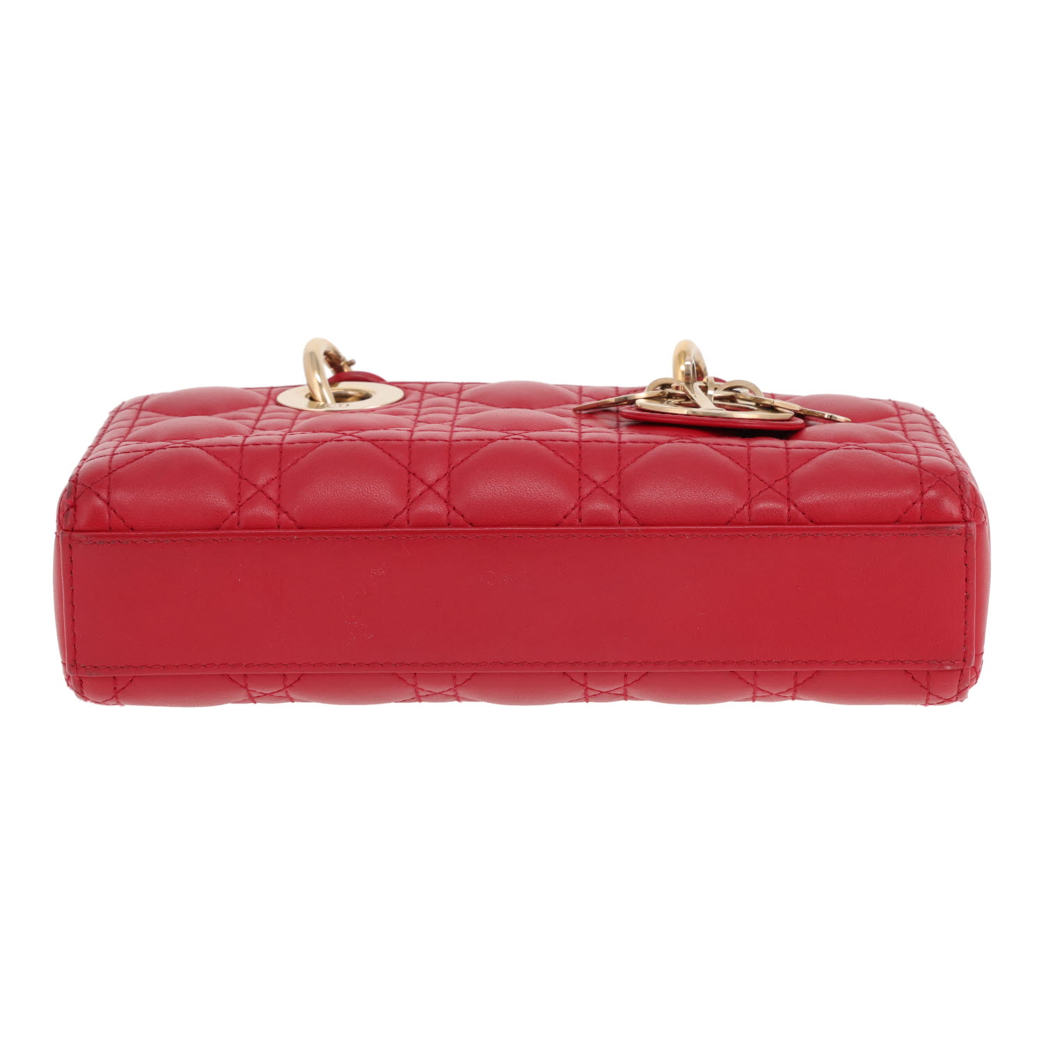 Bolso Dior Lady D-Joy de piel de cannage roja - Detail D1