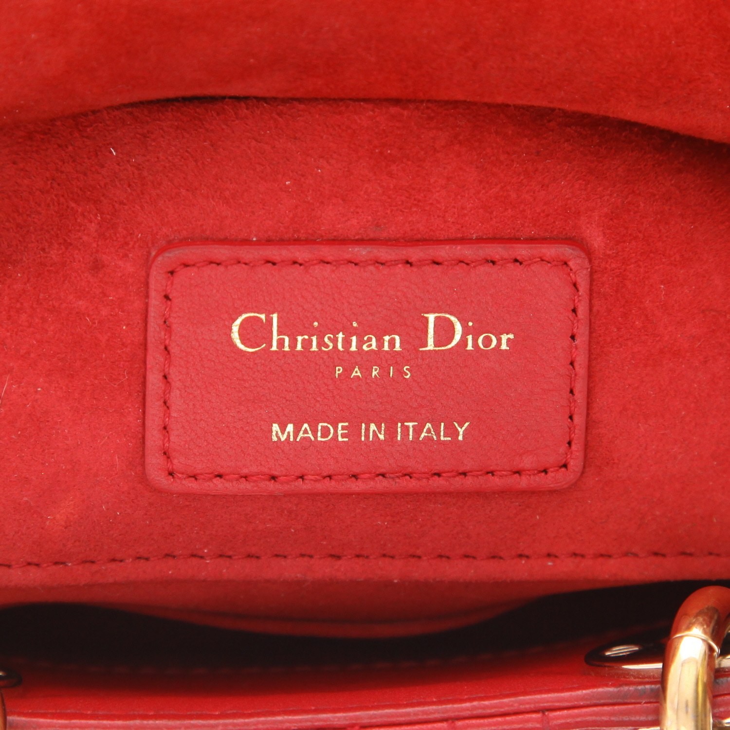 Bolso Dior Lady D-Joy de piel de cannage roja - Detail D2