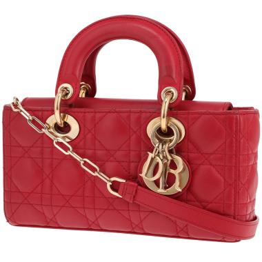 Bolso Dior Lady D-Joy de piel de cannage roja