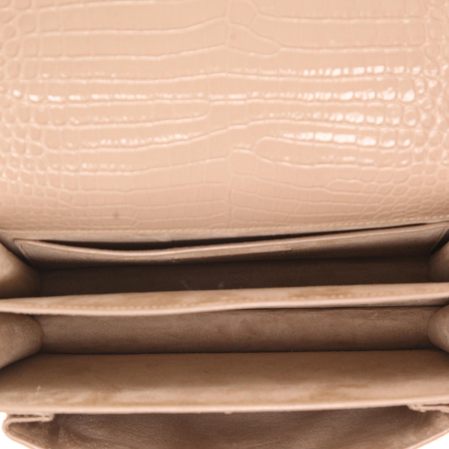 Sac à main Saint Laurent  Sunset en cuir beige - Detail D3