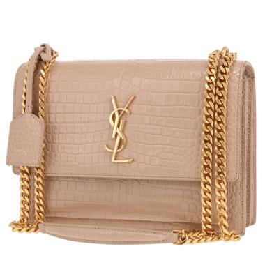 Saint Laurent ‘Sunset’ handbag in beige leather