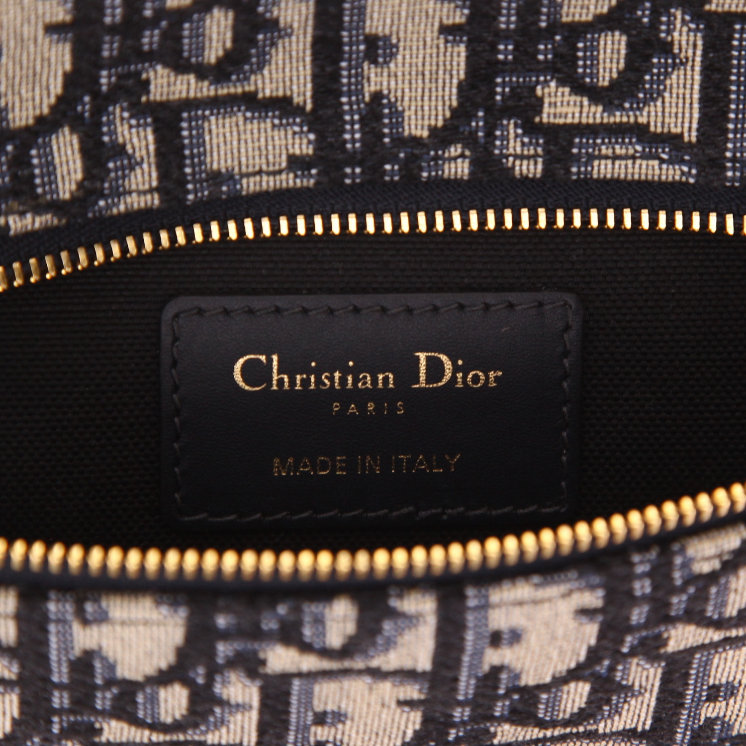 Borsa Dior in tela Monogram Oblique Bleu Marine e pelle Bleu Marine - Detail D2