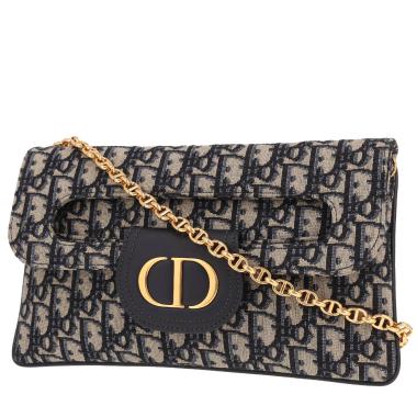 Borsa Dior in tela Monogram Oblique Bleu Marine e pelle Bleu Marine