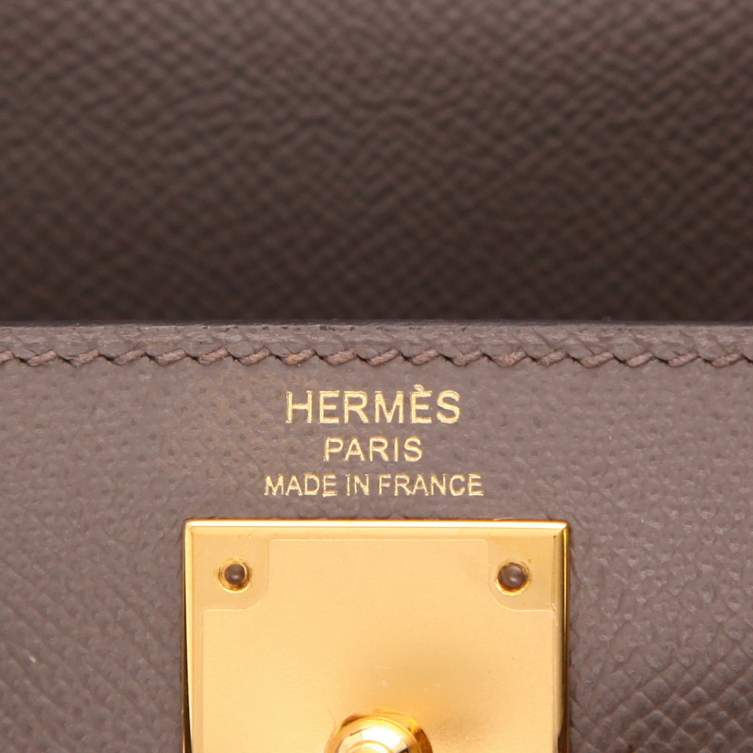 Bolso Hermès Kelly de 28 cm, de piel Epsom gris Étain - Detail D2