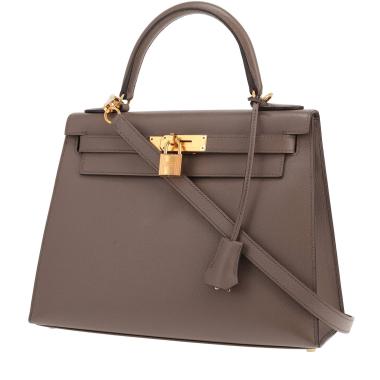 Borsa Hermès Kelly da 28 cm in pelle Epsom grigio stagno