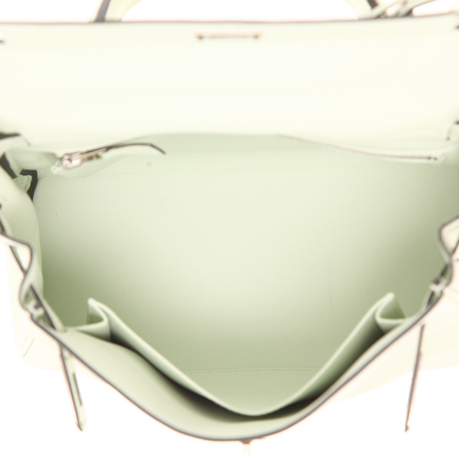 Sac à main Hermès  Kelly 25 cm en cuir Swift Vert Fizz - Detail D3