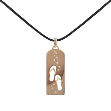 Pendentif Fred en or rose et diamants