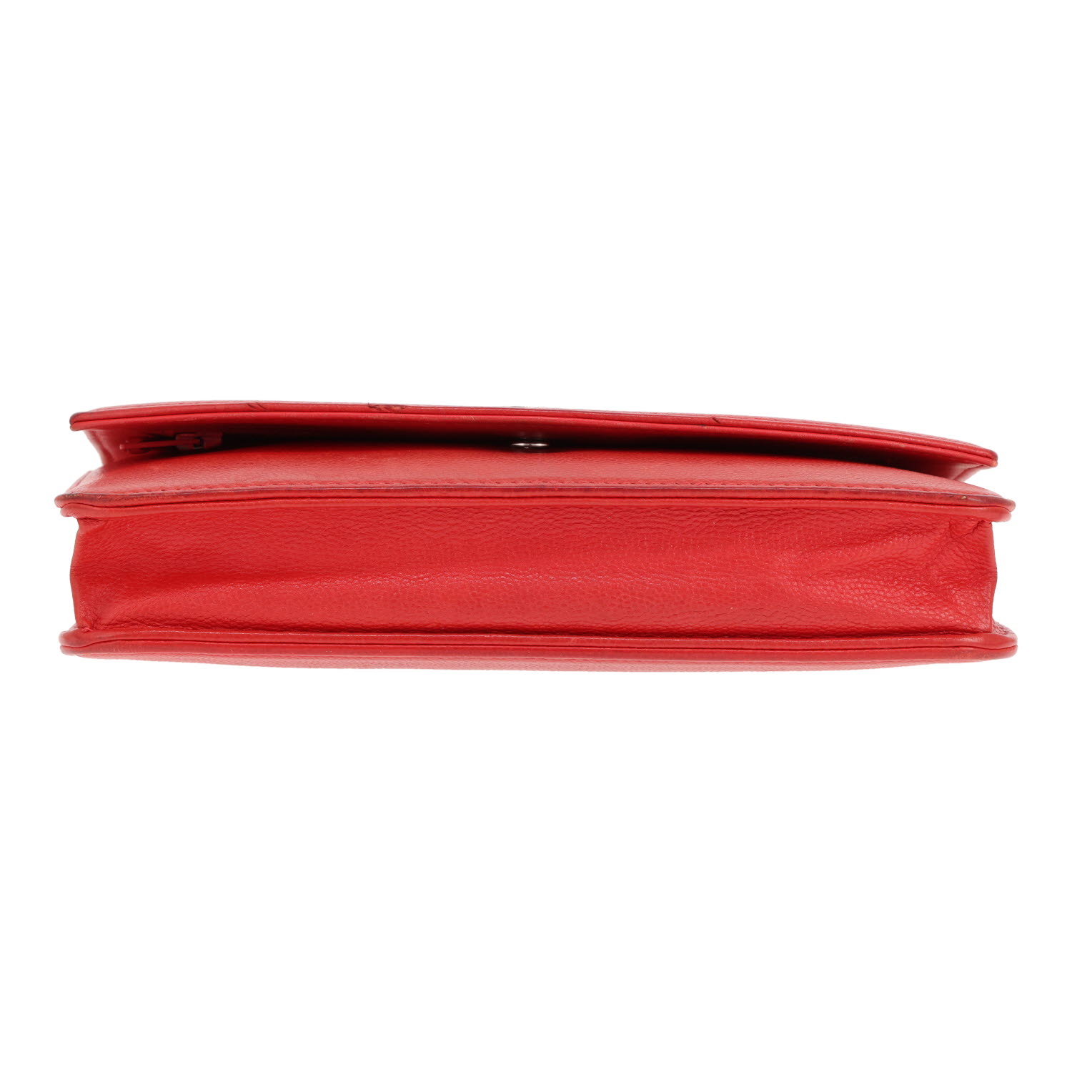 Bolso bandolera Chanel «Wallet on Chain» de piel roja - Detail D1