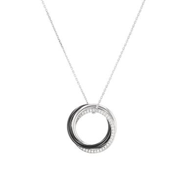 Cartier Trinity pendant in white gold, ceramic and diamonds
