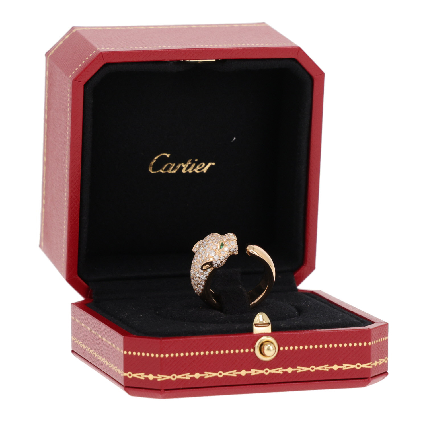 Cartier Panther Ring in yellow gold, emerald, onyx, and diamonds - Detail D2