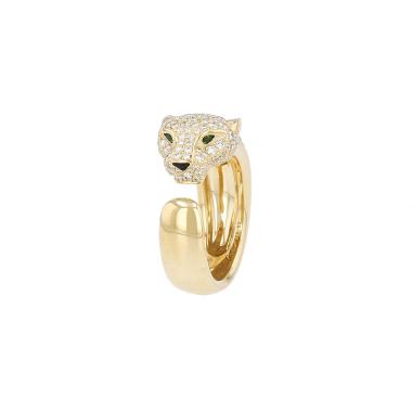 Anello Cartier Panthère in oro giallo, smeraldo, onice e diamanti