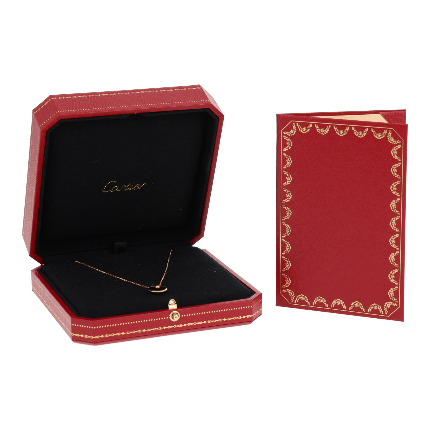 Collier Cartier Amulette XS en or rose, onyx et diamant - Detail D2