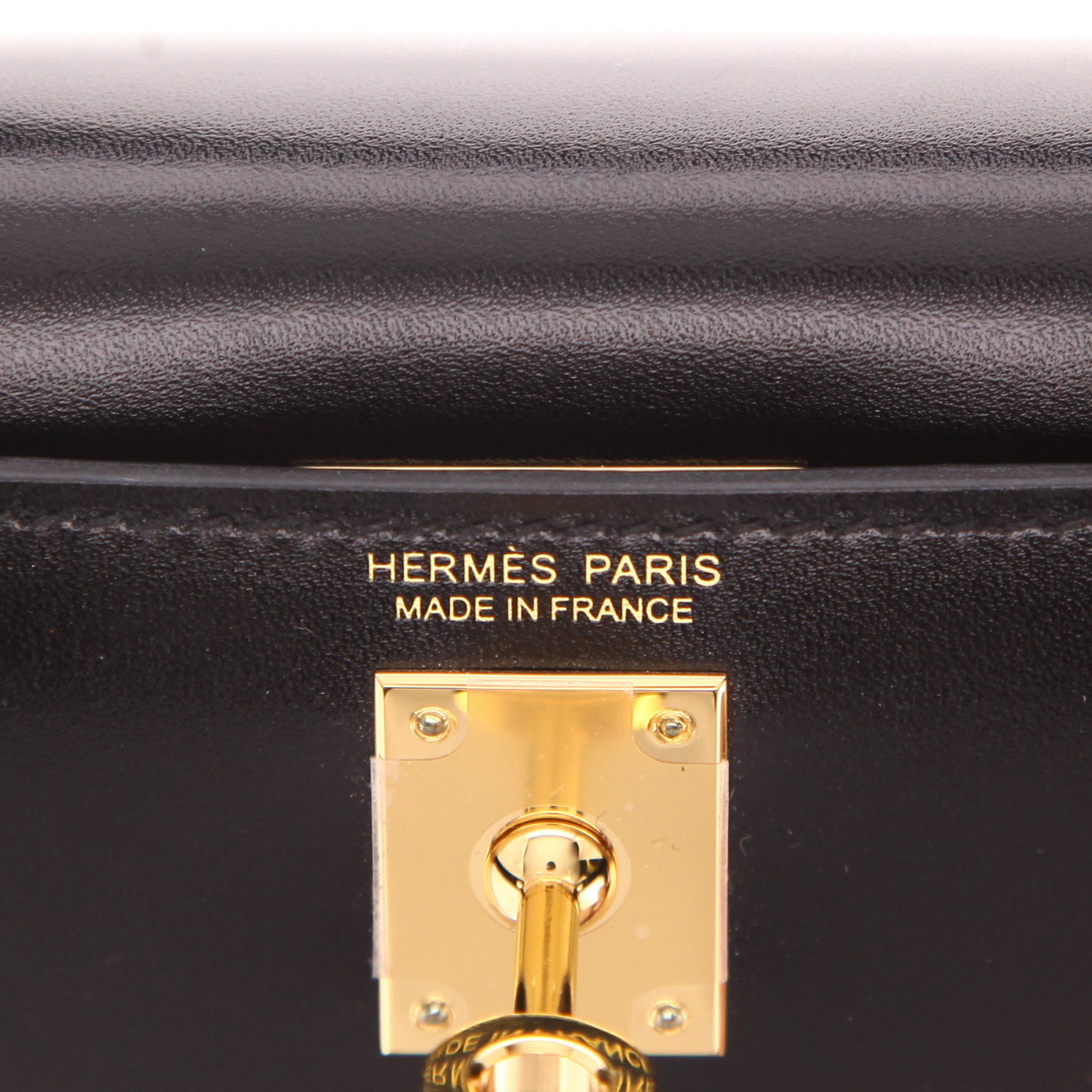 Borsa a tracolla Hermès Kelly da 20 cm in pelle nera "box" - Detail D2