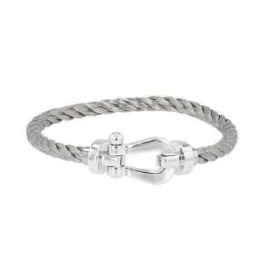 Bracciale Fred Force 10, modello grande, in oro bianco