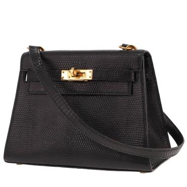 Bolso Hermès Mini Kelly de lagarto negro