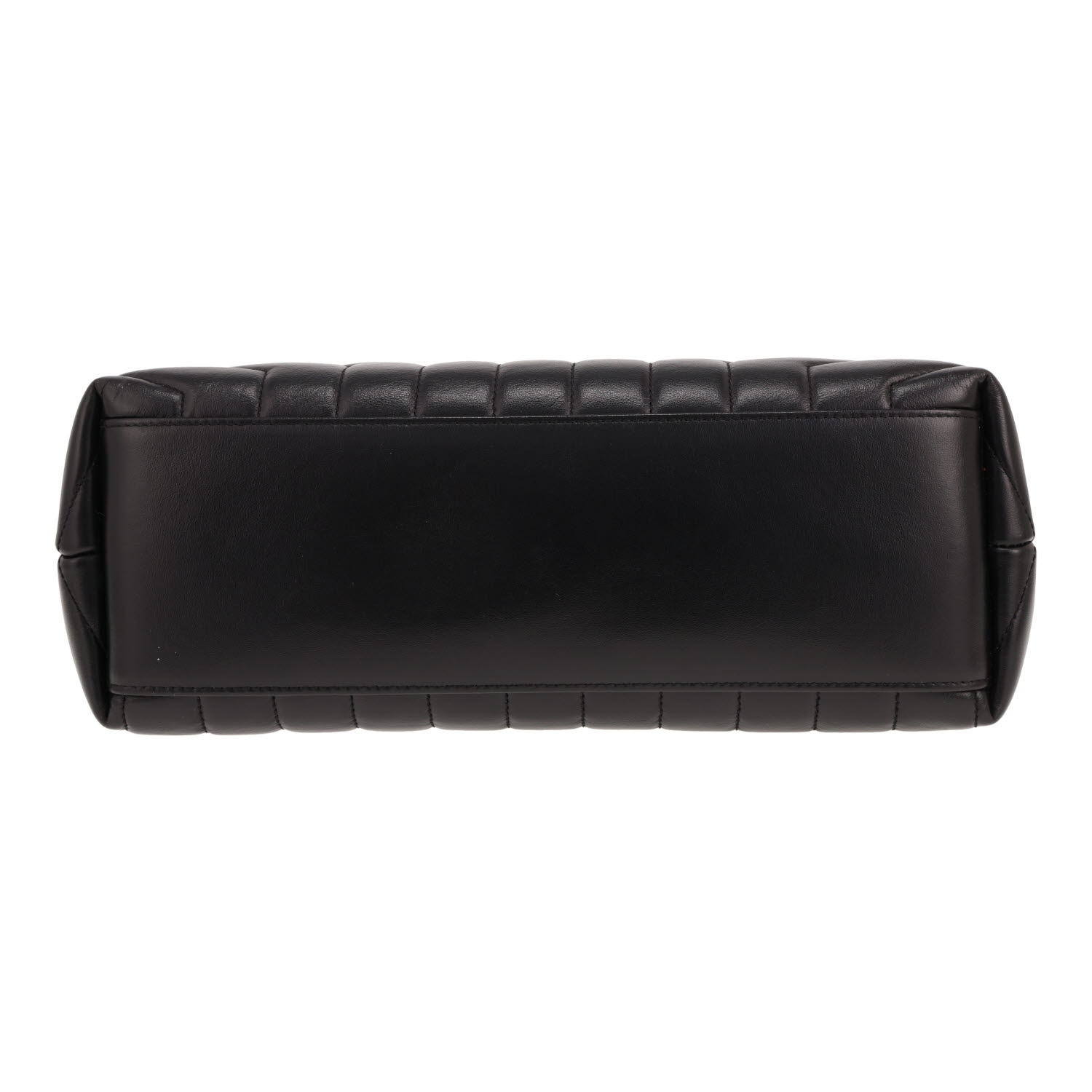 Saint Laurent Loulou medium-sized shoulder bag in black herringbone-quilted leather - Detail D1