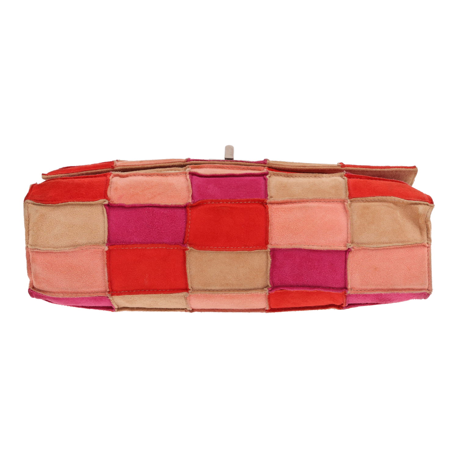 Chanel 2.55 handbag in pink and red leather - Detail D1