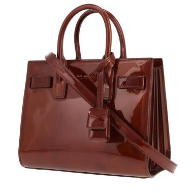 Saint Laurent handbag  Baby day bag in brown patent leather