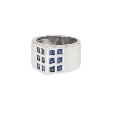 Anillo de Dinh Van en oro blanco y zafiros