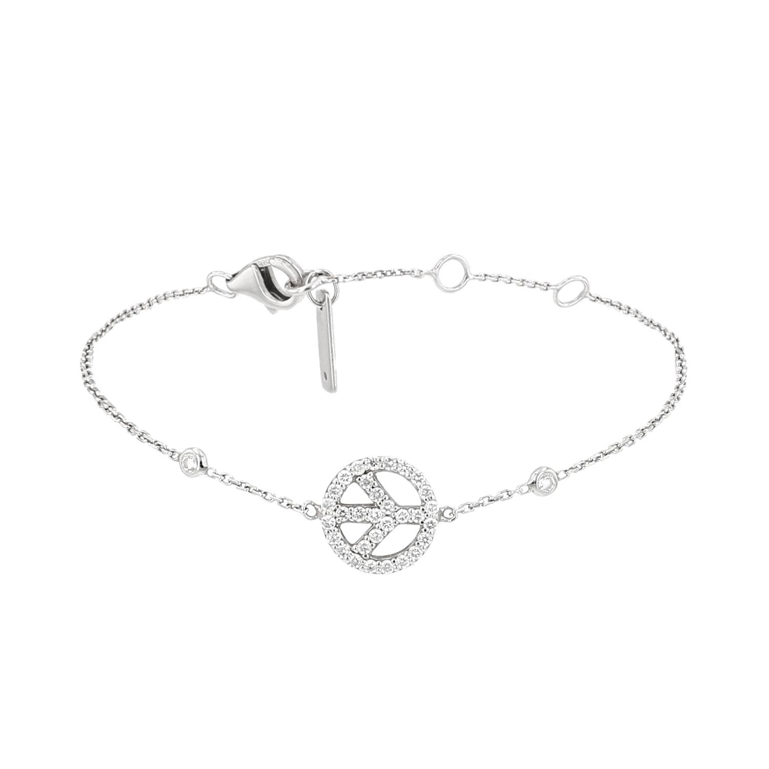 Bracelet Messika Peace & Love en or blanc et diamants