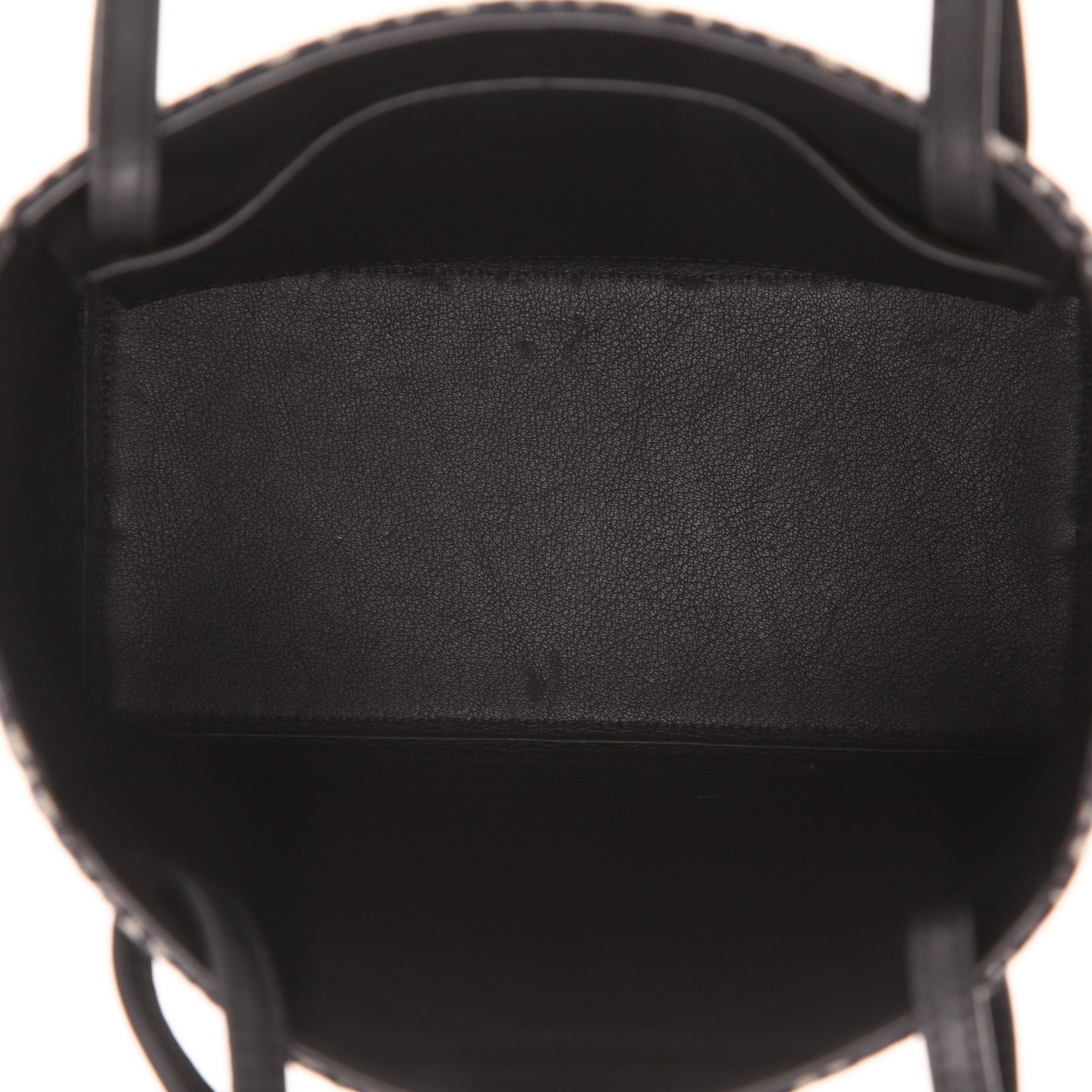 Borsa shopping Loewe in tela con logo bianco e nero e pelle nera - Detail D3