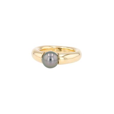 Bague Cartier  en or jaune et perle de culture de Tahiti