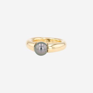 Bague Cartier  en or jaune et perle de culture de Tahiti
