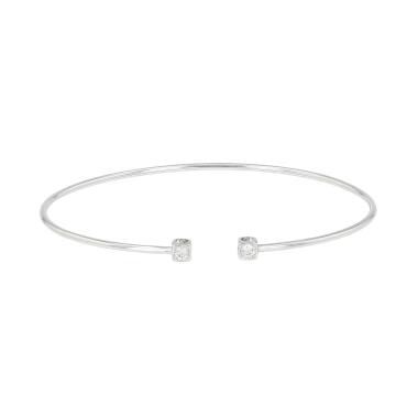 Bracciale Dinh Van Cube, modello piccolo, in oro bianco e diamanti