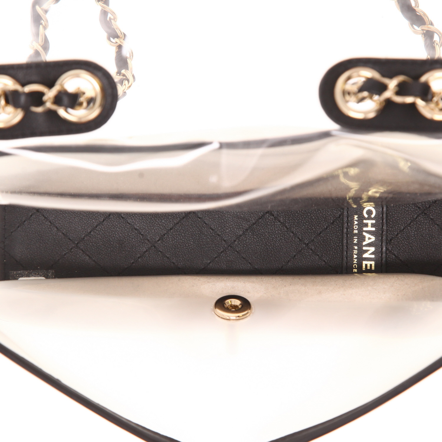Chanel ‘Timeless Classic Coco Sand "By The Sea"’ handbag in clear plastic and black leather - Detail D3