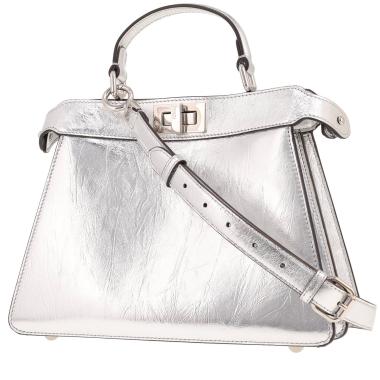 Fendi Peekaboo ISeeU handbag in silver leather