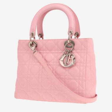 Sac à main Dior  Lady Dior en cuir cannage rose