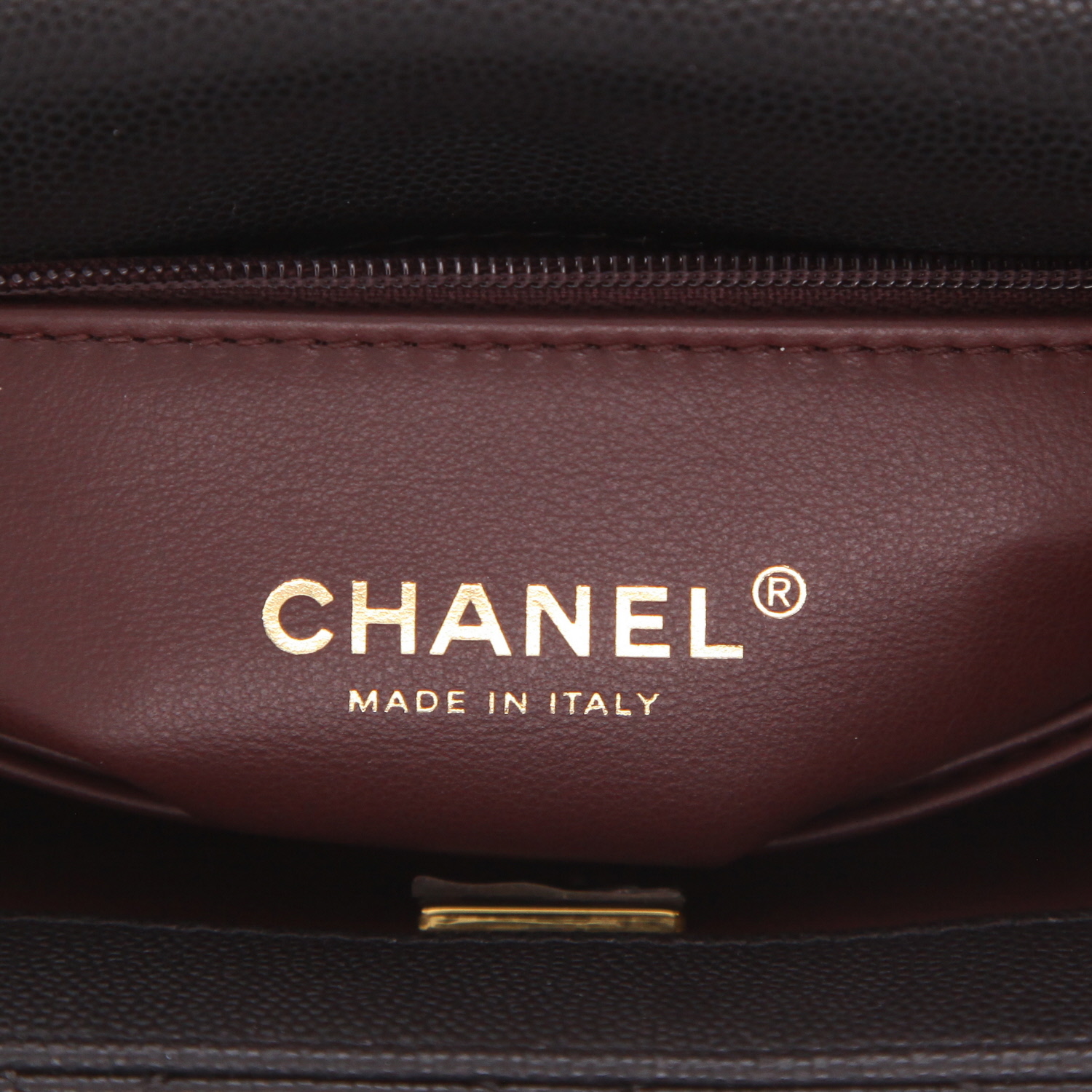 Borsa a tracolla Chanel  Coco Handle mini  in pelle martellata nera trapuntata - Detail D2