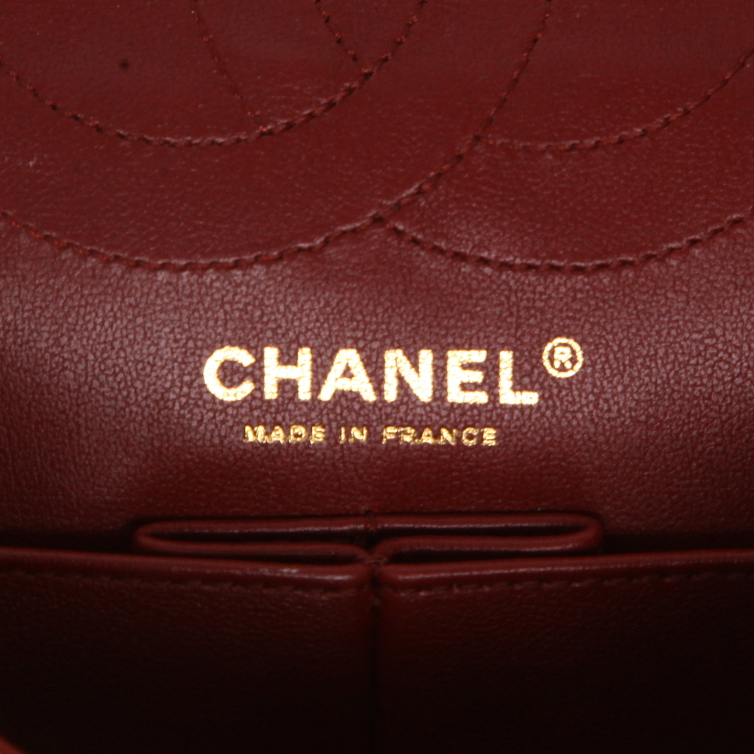 Borsa Chanel 2.55 in pelle verniciata trapuntata dorata - Detail D2