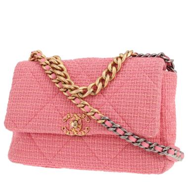 Bolso Chanel 19 de tweed rosa