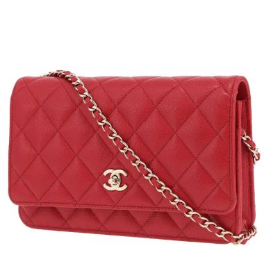 Sac bandoulière Chanel  Wallet on Chain en cuir matelassé rouge