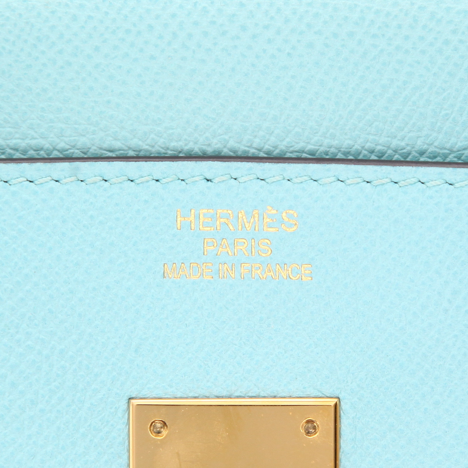 Bolso Hermès Birkin de 35 cm en piel Epsom Bleu Atoll - Detail D2