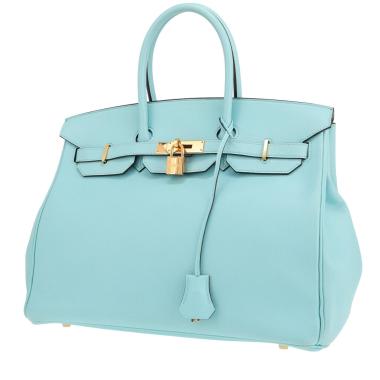 Borsa Hermès Birkin da 35 cm in pelle Epsom Bleu Atoll